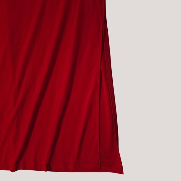 Bebe Red Sleeveless A-Line Maxi Dress Side Slit Womens Plus Size 2X - Picture 4 of 5